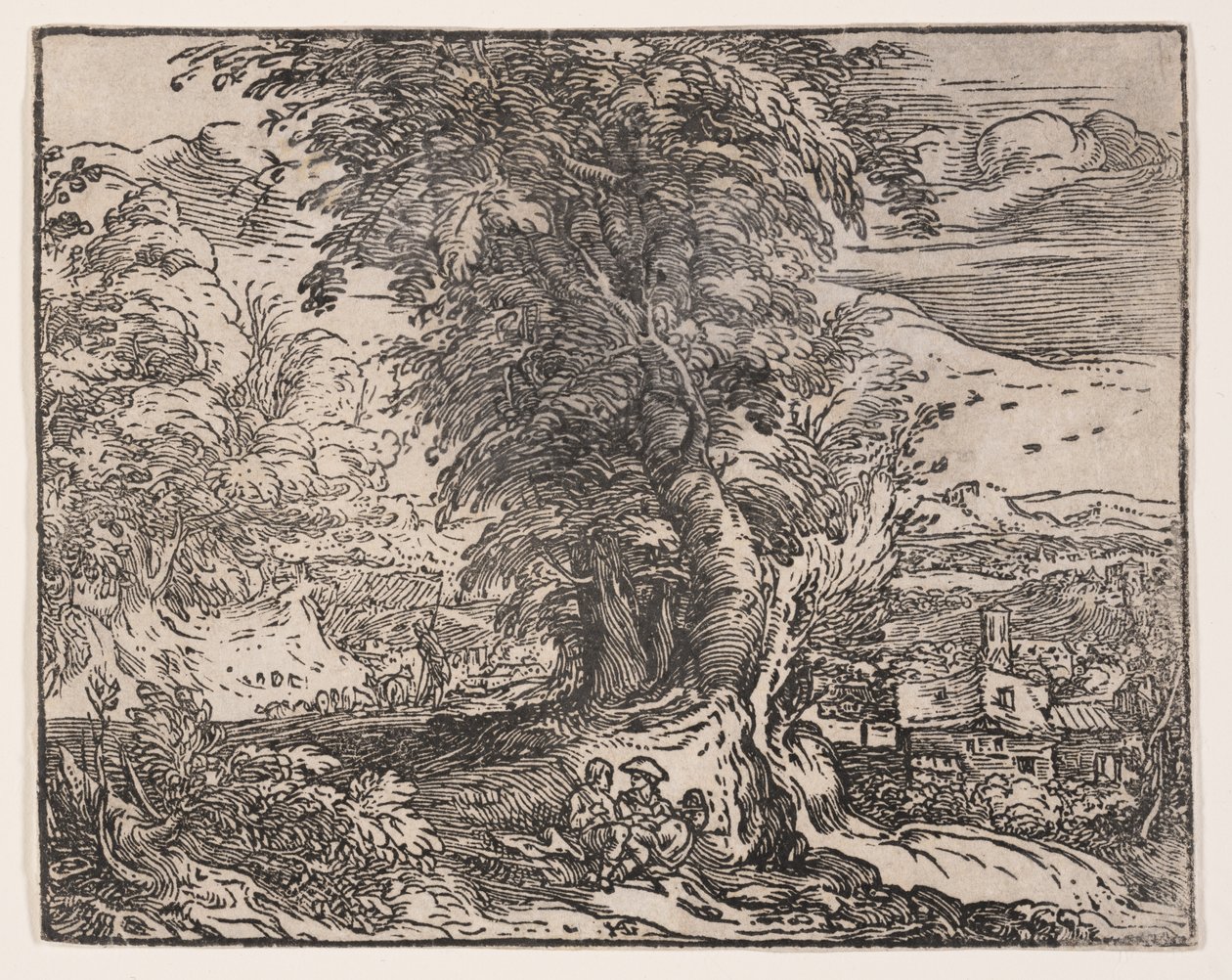 Landscape with a Shepherd Couple by Hendrick Goltzius