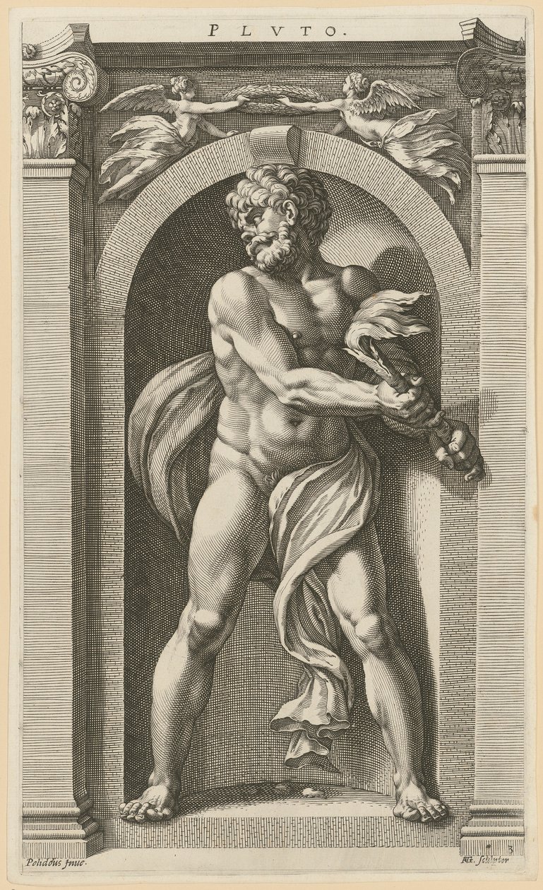 Pluto, Plate 3 from the series "Eight Ancient Deities" by Hendrick Goltzius