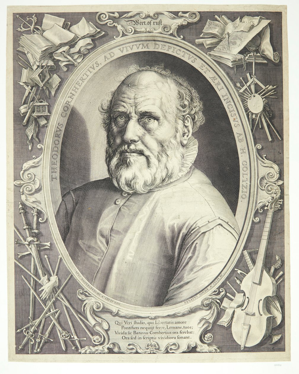 Portrait of Dirck Volkertsz Coornhert by Hendrick Goltzius