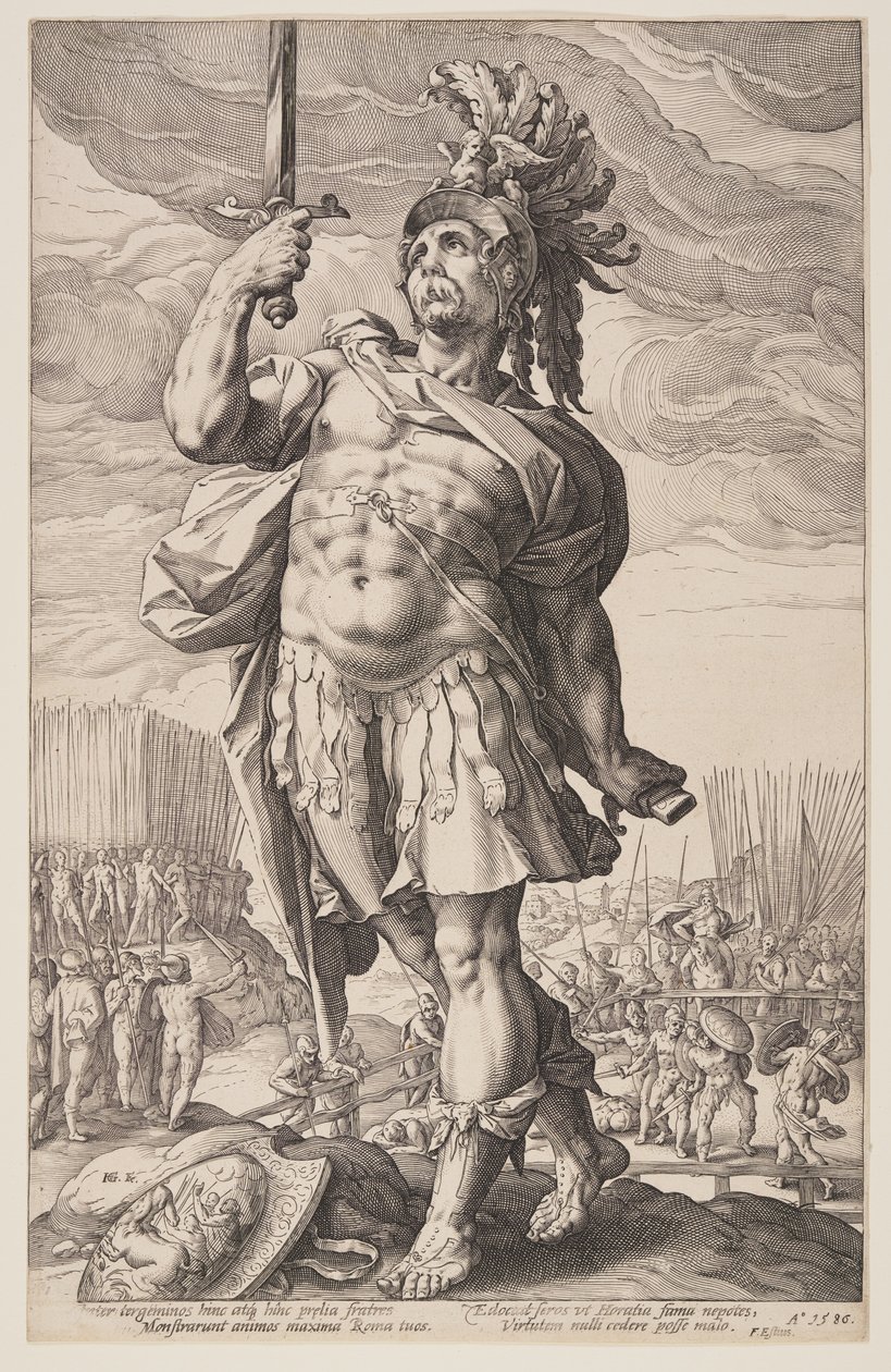 Publius Horatius, from The Roman Heroes by Hendrick Goltzius