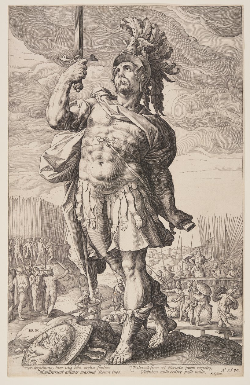 Publius Horatius, from The Roman Heroes by Hendrick Goltzius