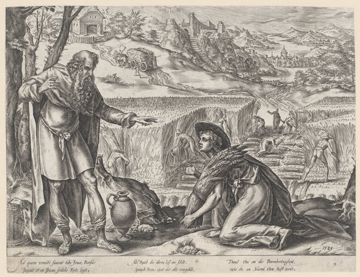 Ruth Gleaning in the Field of Boaz by Hendrick Goltzius
