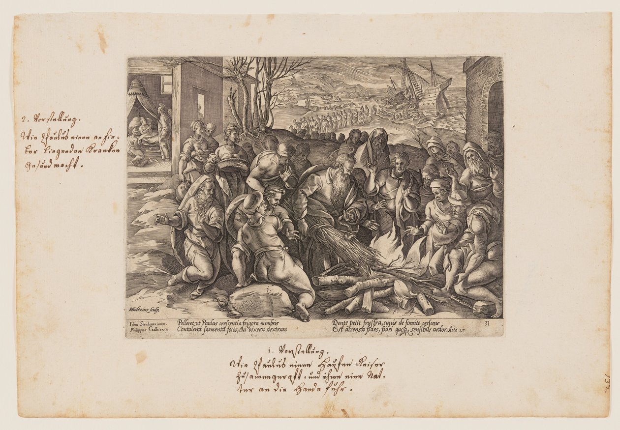 St Paul Bitten by the Viper, from The Acts of the Apostles by Hendrick Goltzius