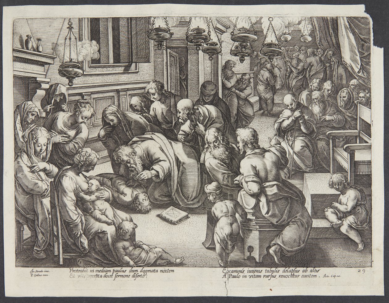 St. Paul Raising Eutychus by Hendrick Goltzius