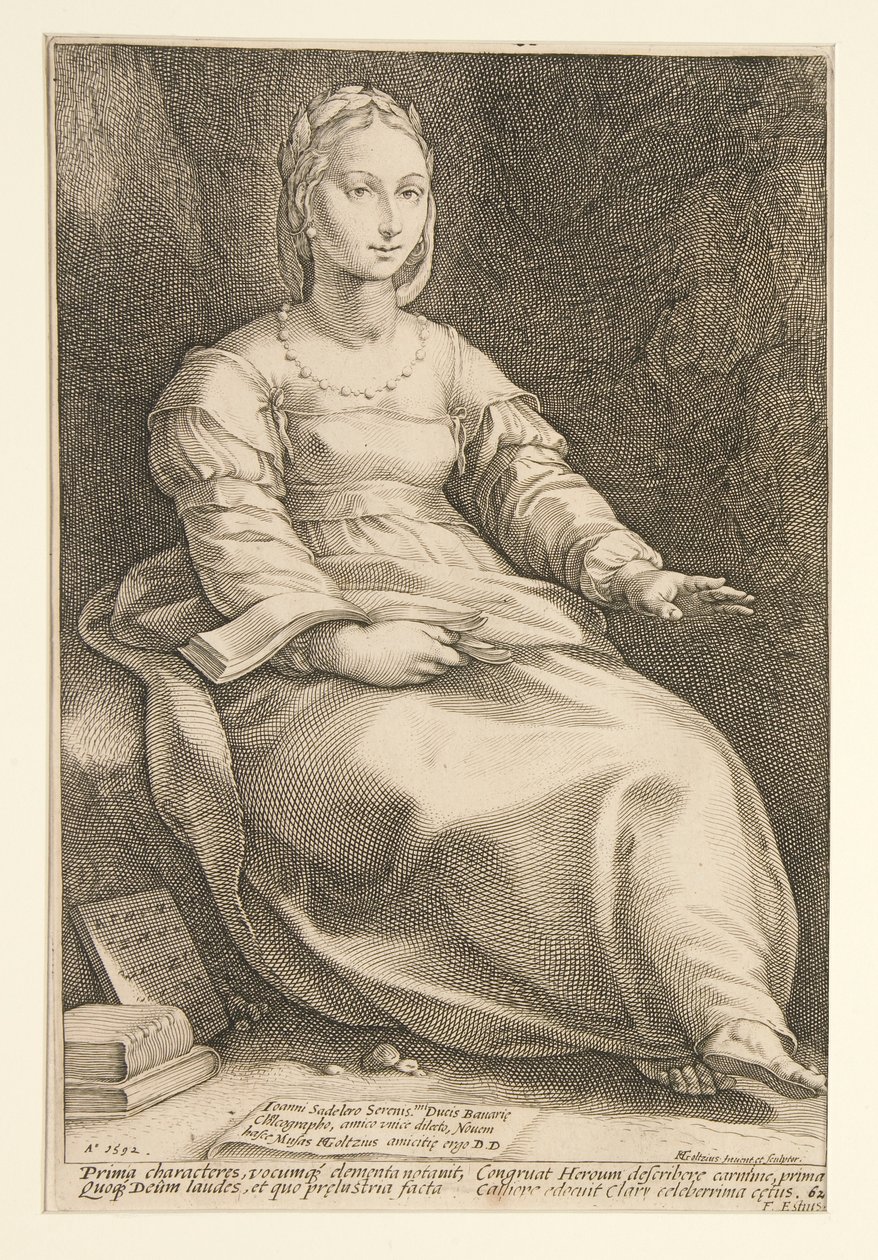 The Nine Muses: Calliope, #1 in a Series of 9 by Hendrick Goltzius