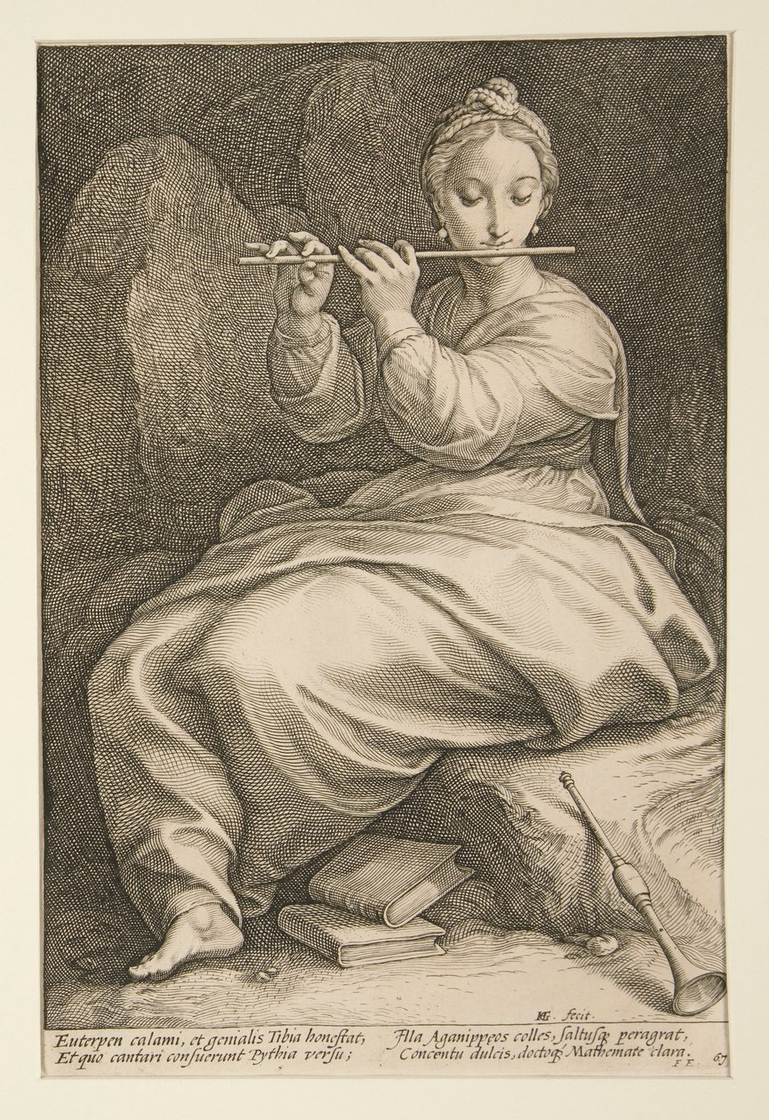 The Nine Muses: Euterpe, #6 in a series of 9 by Hendrick Goltzius