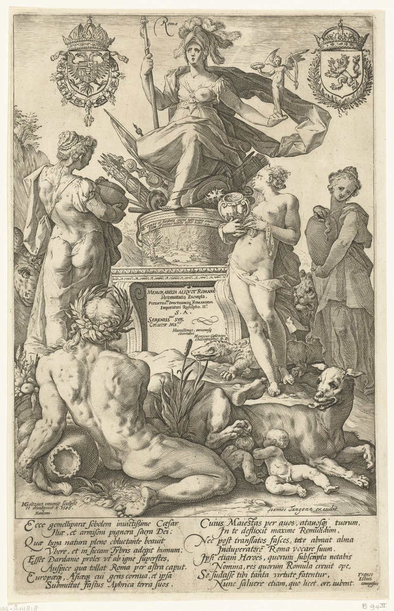 Title Page for Print Series The Roman Heroes by Hendrick Goltzius