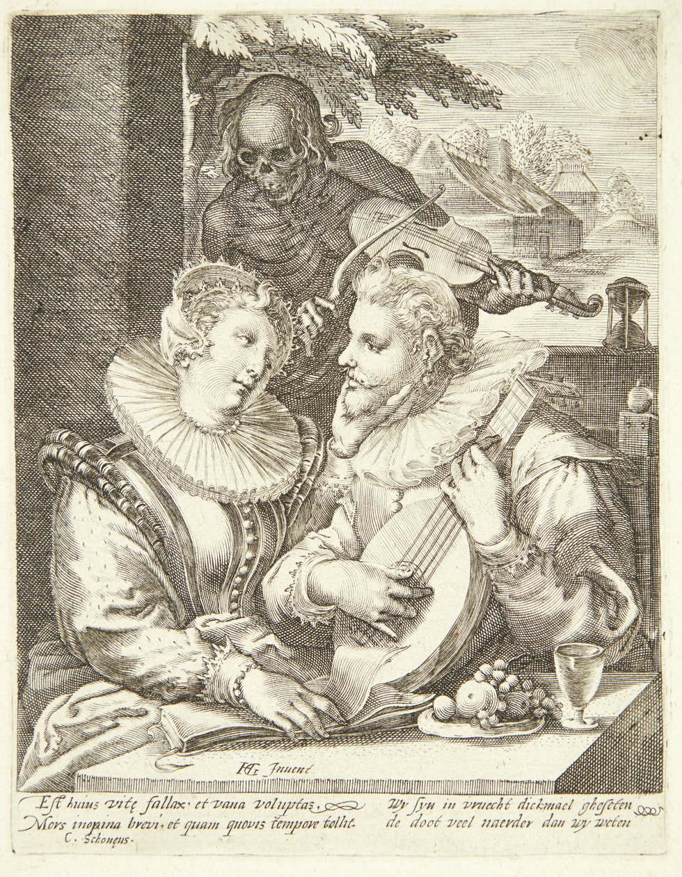 Young Couple Visited by Death by Hendrick Goltzius