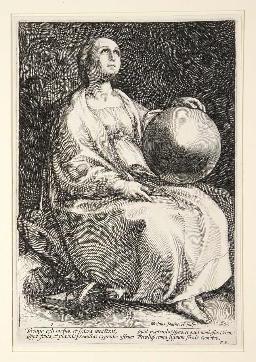 Urania, Plate 9 from the Series The Nine Muses by Hendrick Goltzius
