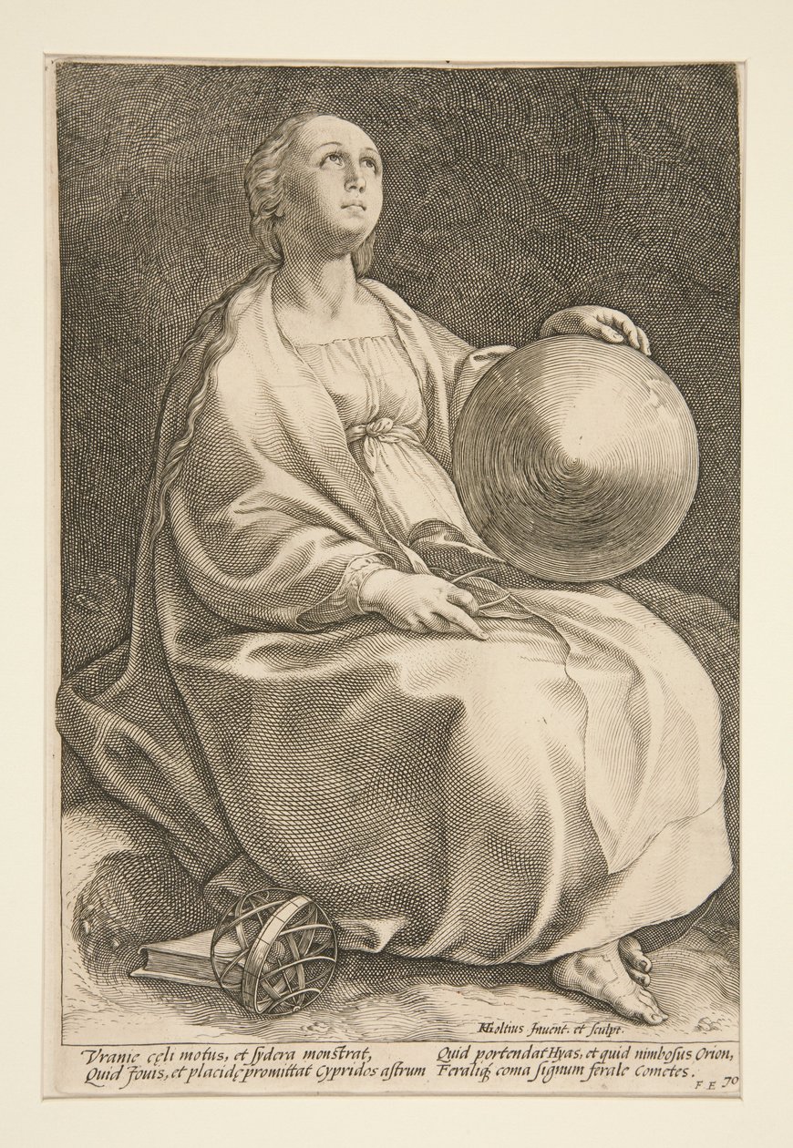 Urania, Plate 9 from the Series The Nine Muses by Hendrick Goltzius