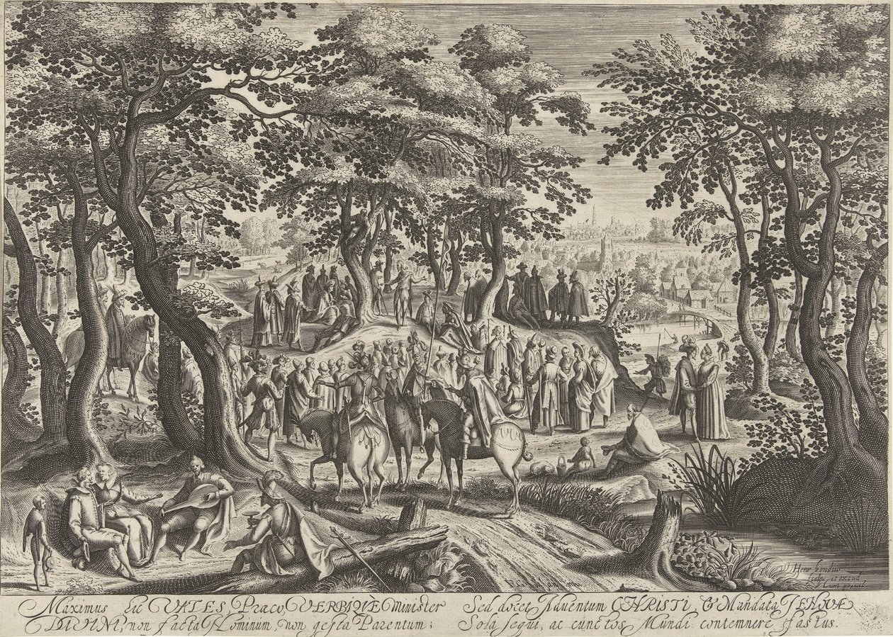 John the Baptist Preaching to the Crowd by Hendrick Hondius (I)