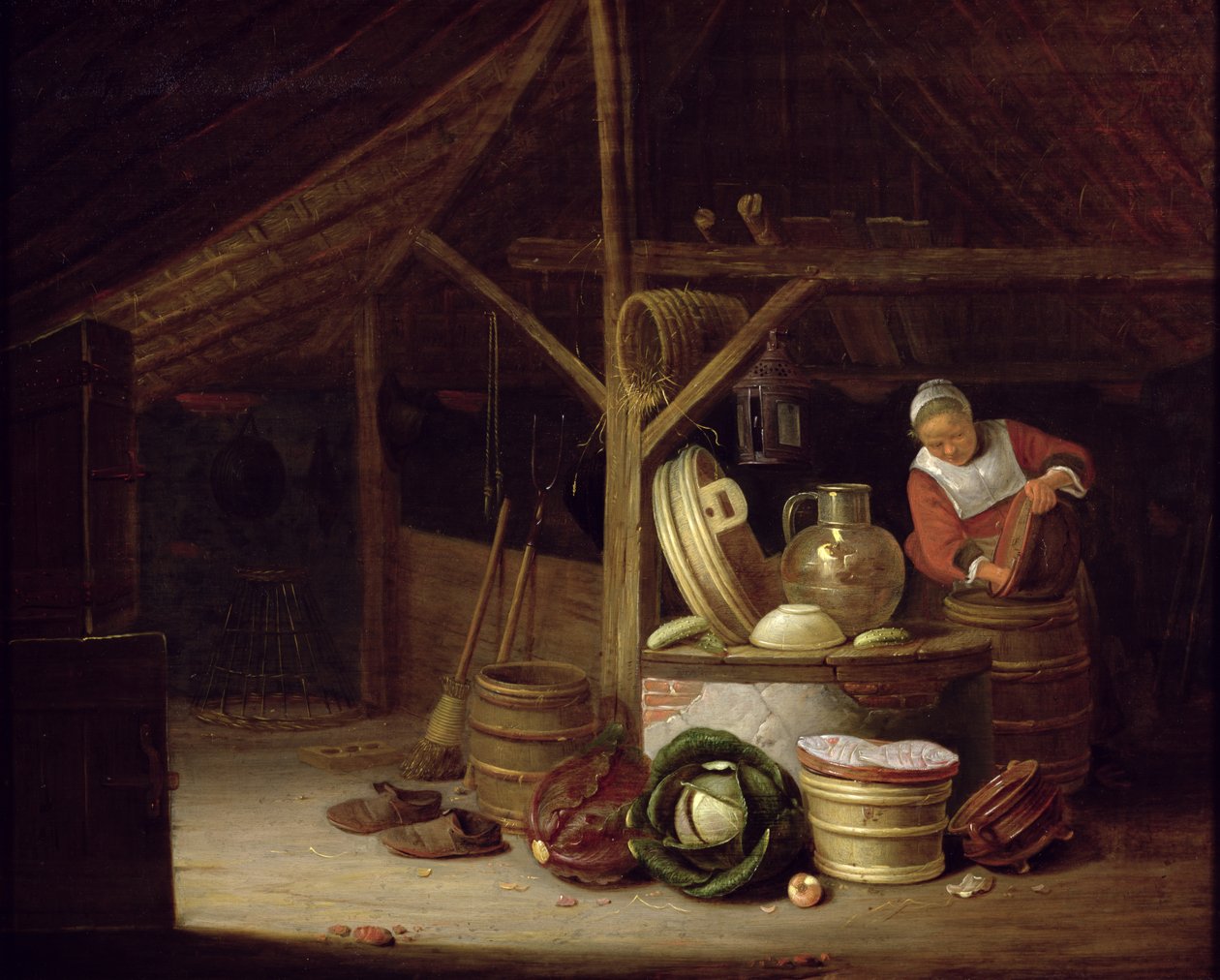 Kitchen Interior by Hendrik Martensz Sorgh