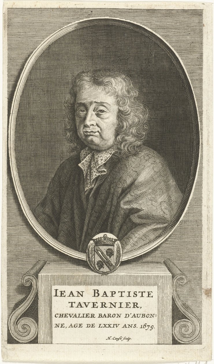 Portrait of Jean-Baptiste Tavernier (engraving) by Hendrik (Henricus) (1648-99) Causé