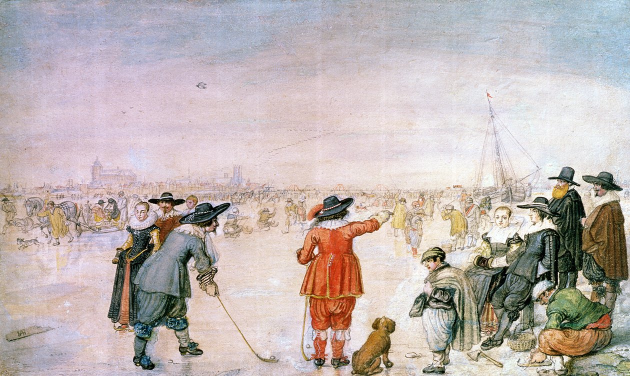 Golf on the Ice on the River Ijsel near Kampen by Hendrik Avercamp