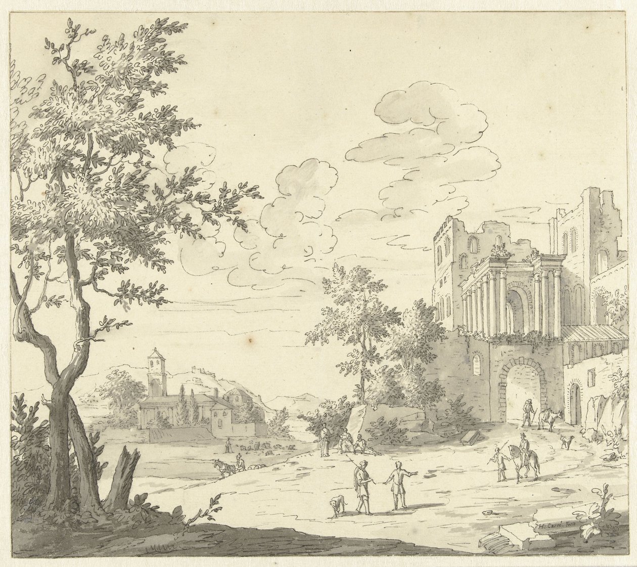 Italian Scene with Ruin by Hendrik Carré (II)