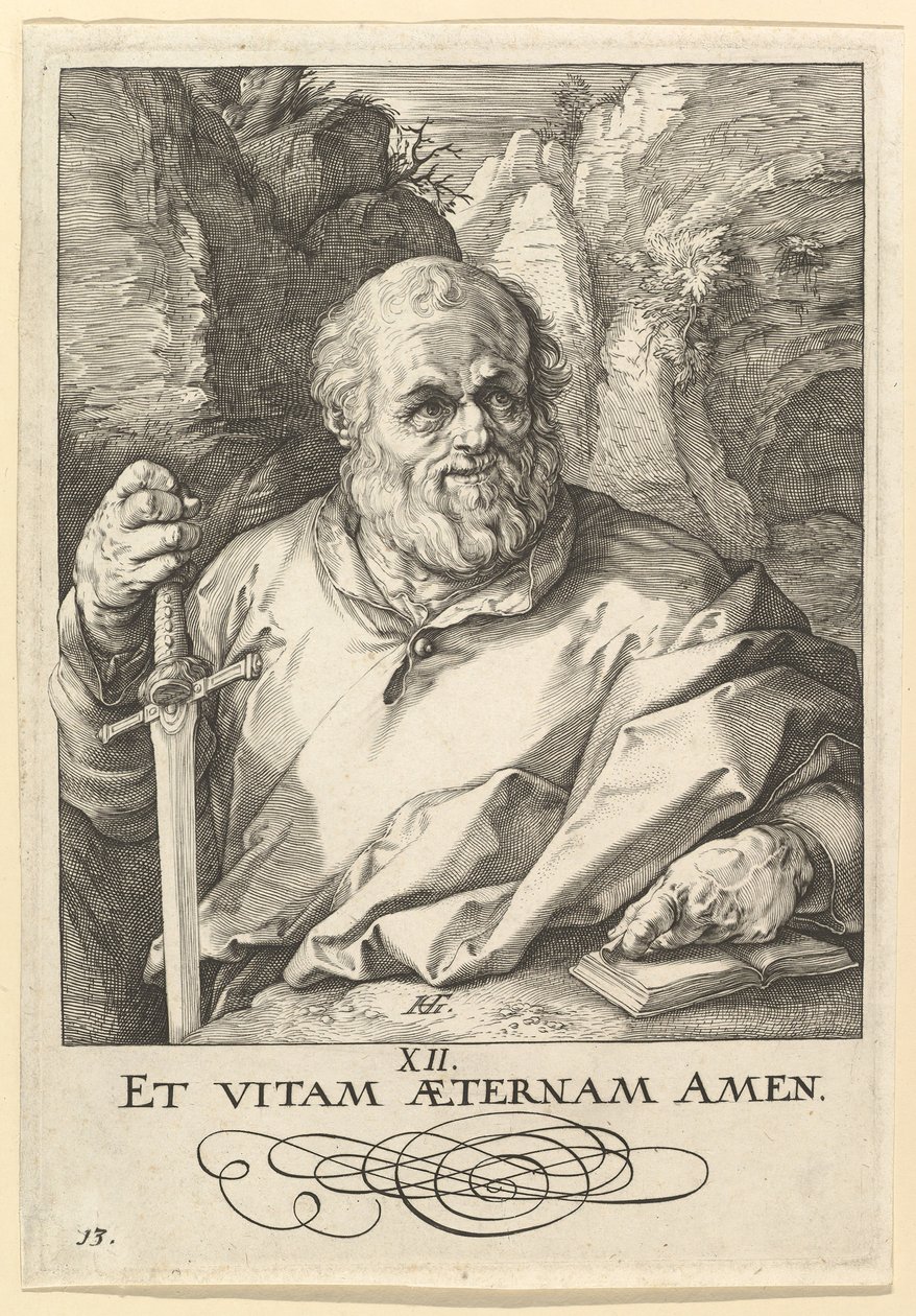 St. Matthias, from Christ, the Apostles and St. Paul with the Creed by Hendrik Goltzius