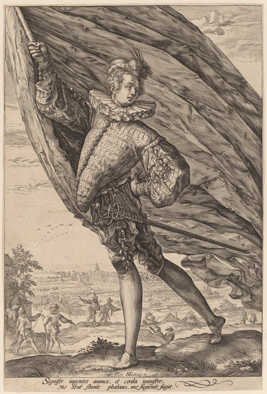 The Standard Bearer, Turned to Left by Hendrik Goltzius