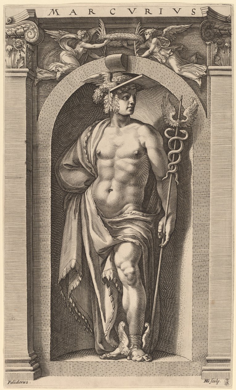 Mercury by Hendrik Goltzius after Polidoro da Caravaggio