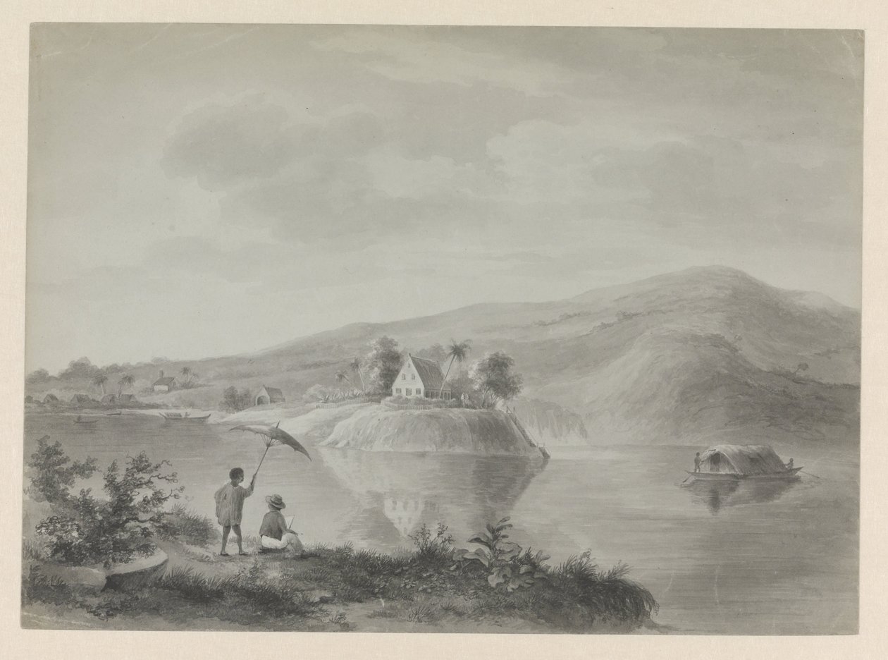 View of a River with Some Houses, Possibly Berg en Dal by Hendrik Huygens