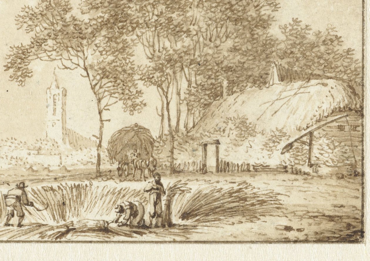 Reapers at a Farmhouse by Hendrik Meijer
