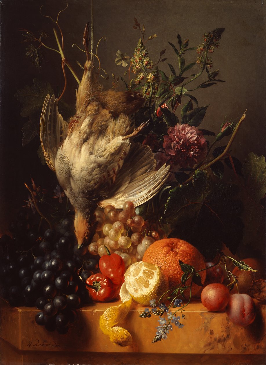Still Life with Game and Fruit by Hendrik Reekers