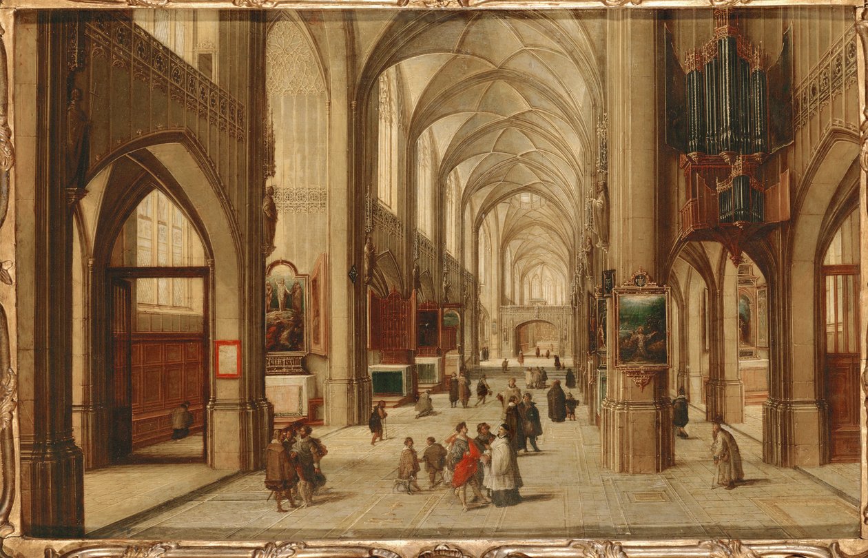 Interior of a Gothic Church by Hendrik van Steenwyck