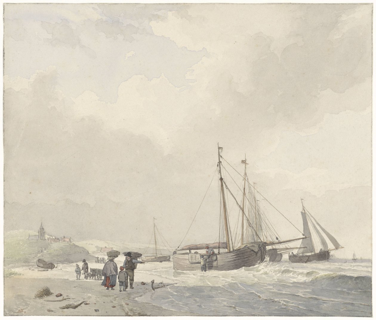 View of the Beach at Scheveningen by Hendrikus van de Sande Bakhuyzen