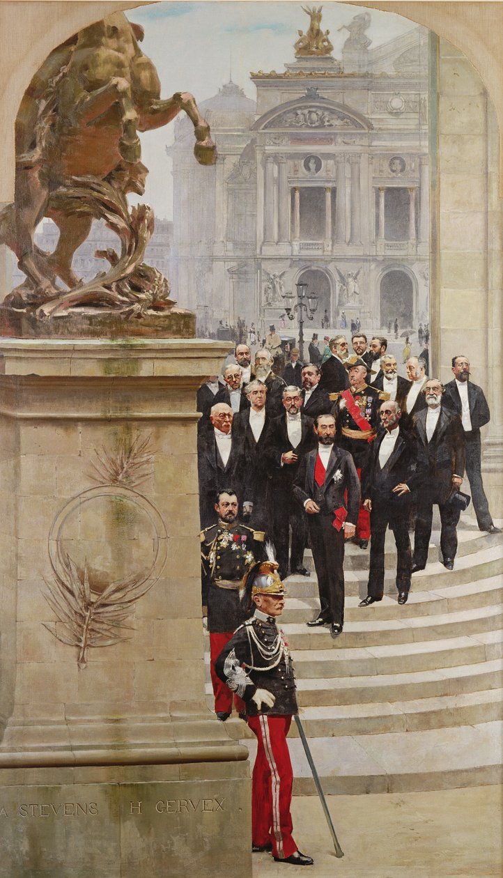 President Sadi Carnot and his Government in Front of the Opera de Paris, from the panorama of 