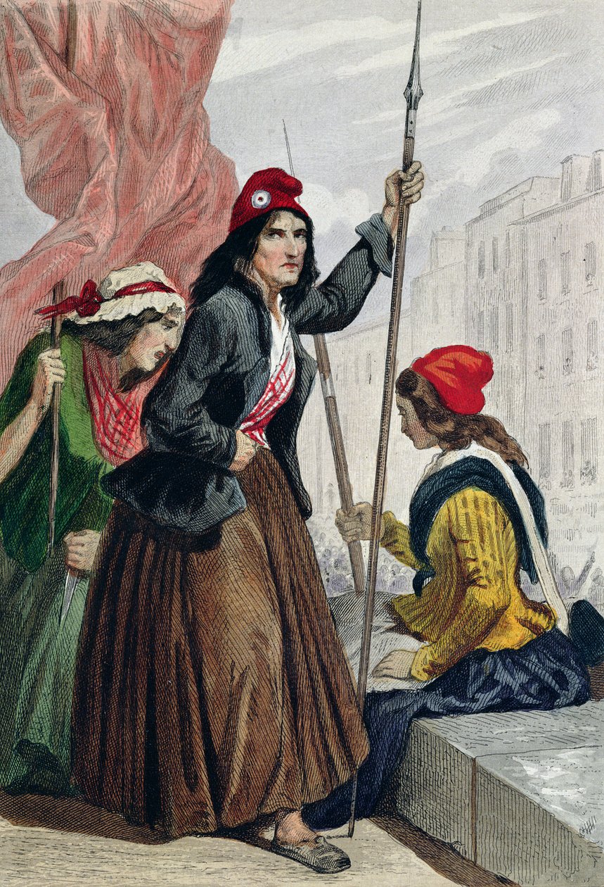 The Tricoteuses of the Guillotine on the Steps of the Church of Saint-Roch, 16th October 1793 by Henri Baron