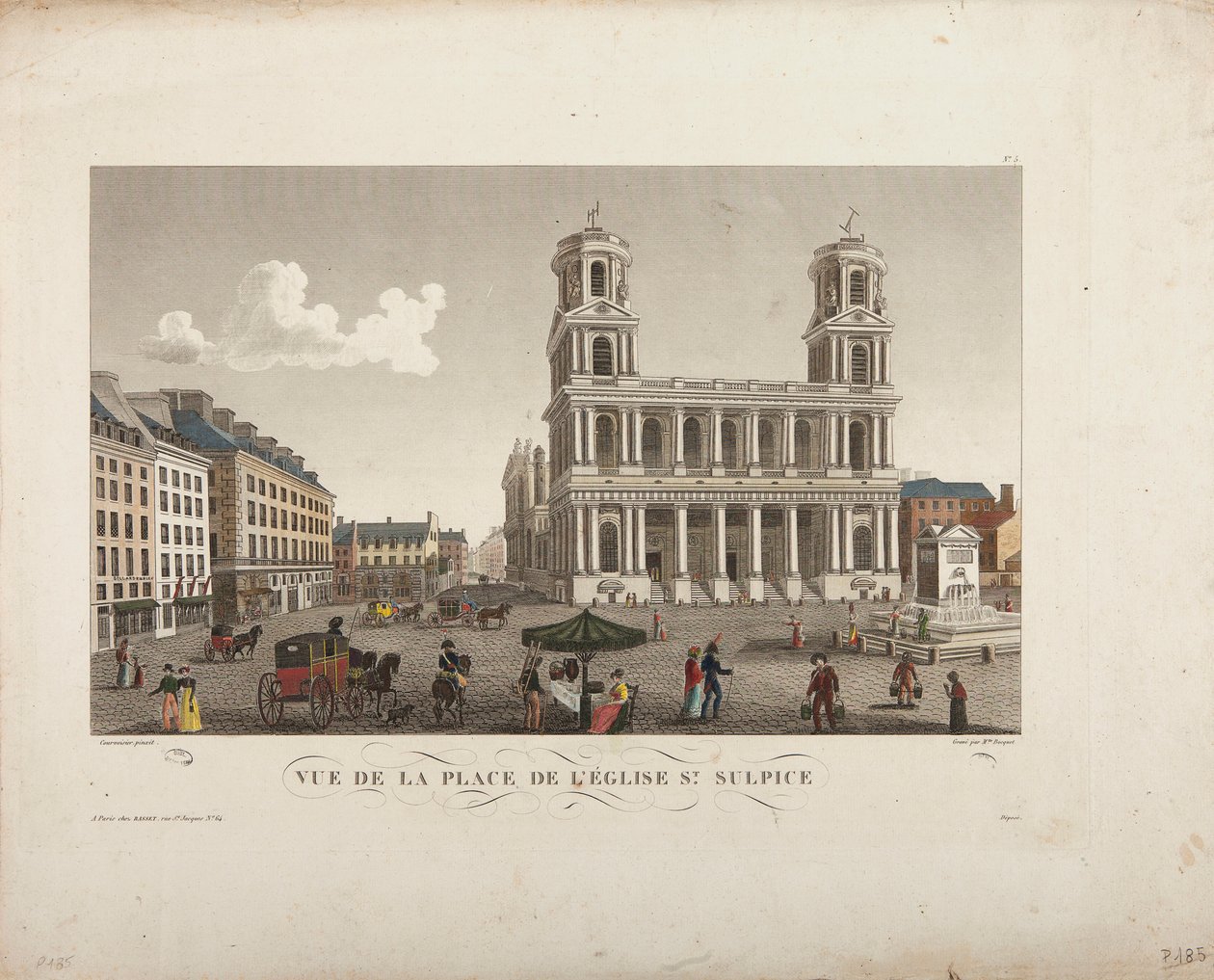 View of the Square of the Church of Saint-Sulpice by Henri Courvoisier Voisin