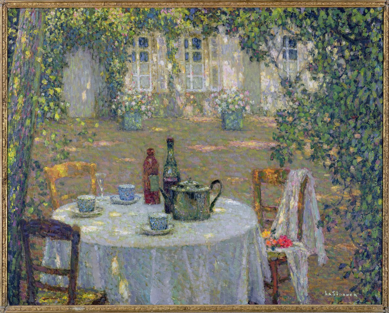 The Table in the Sun in the Garden, Gerberoy, c.1911 by Henri Eugene Augustin Le Sidaner