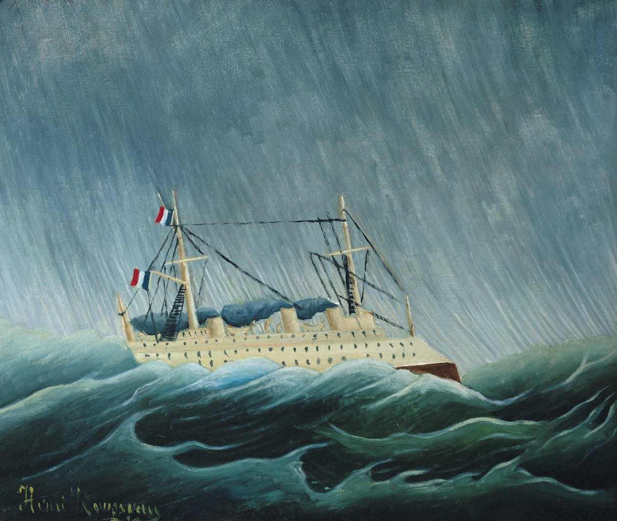 The storm-tossed vessel by Henri Rousseau
