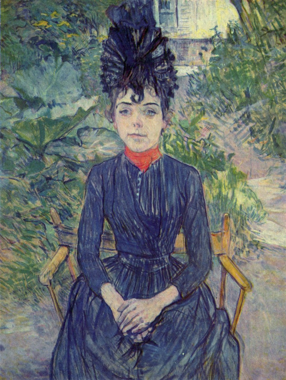 Justine Dieuhl in the Garden by Henri de Toulouse-Lautrec