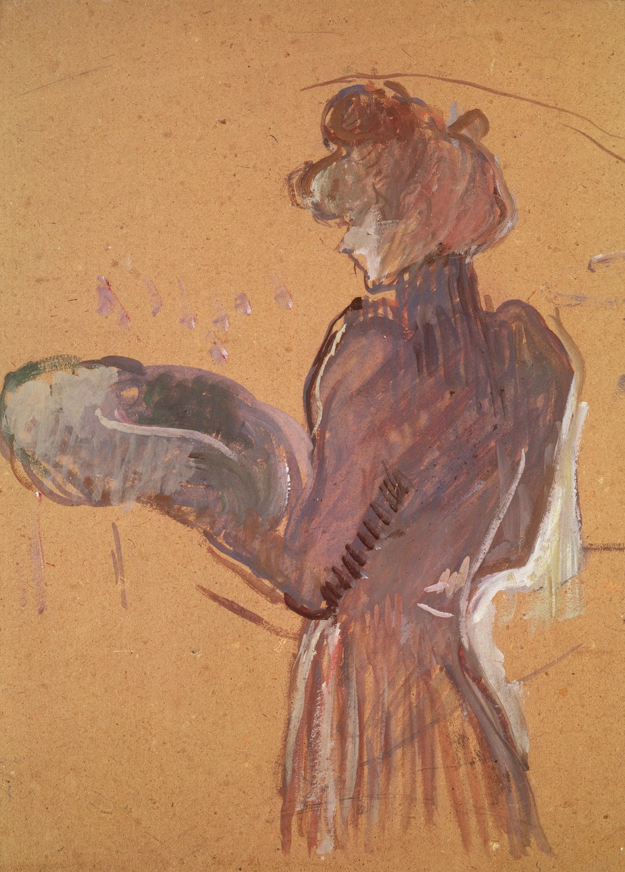 Young Woman Holding a Hat by Henri de Toulouse-Lautrec