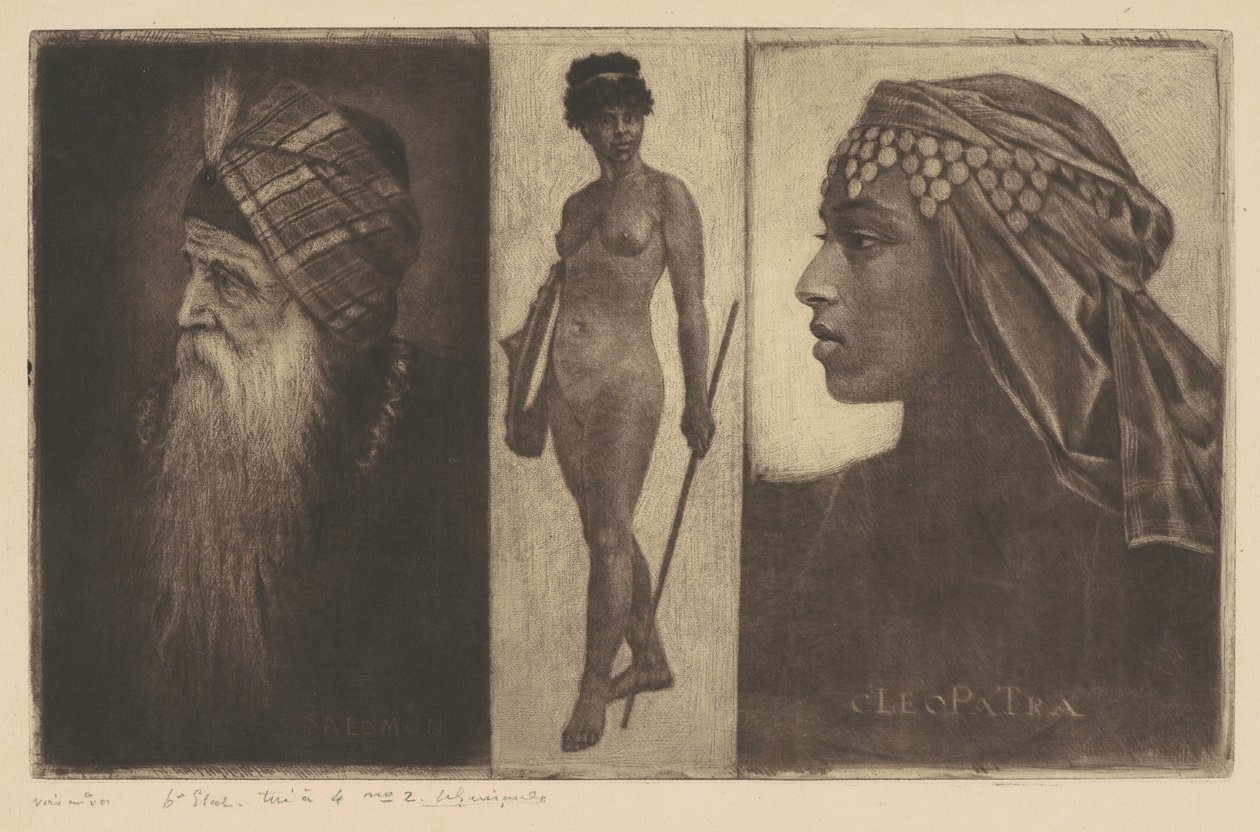 Salomon and Cleopatra by Henri-Charles Guérard