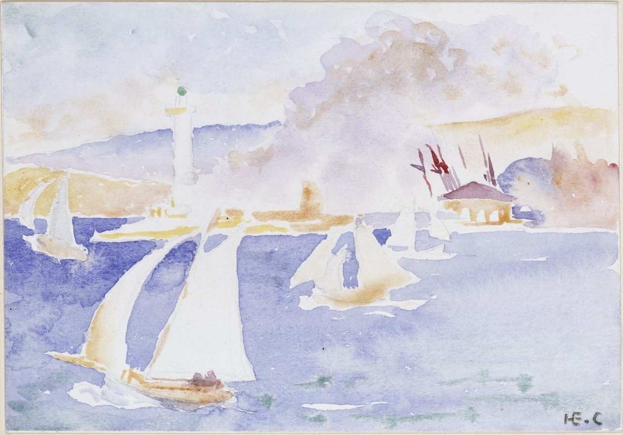 Seacoast with Lighthouse and House by Henri-Edmond Cross