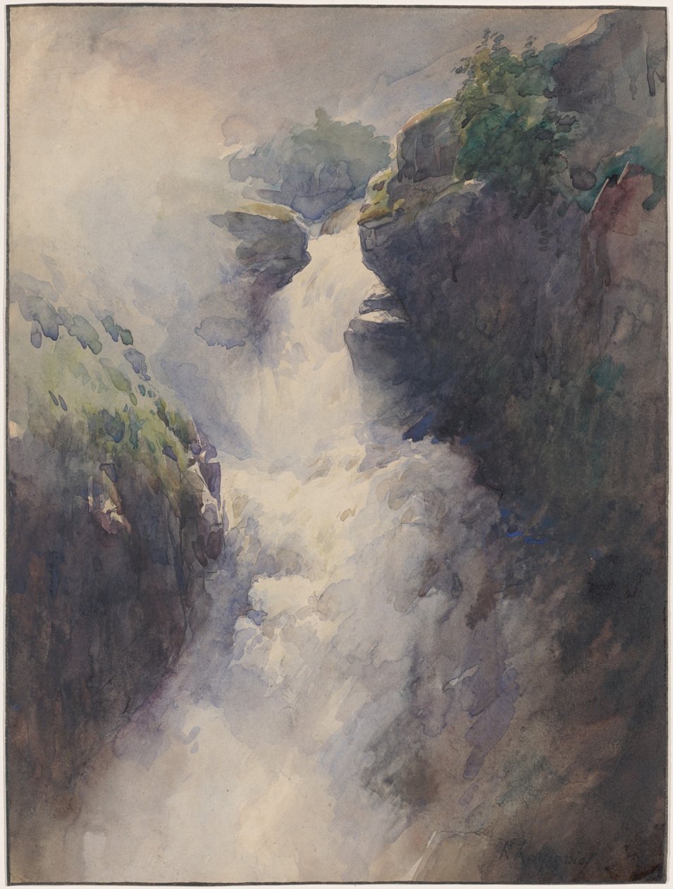 A Cascade in the Mountains by Henri-Joseph Harpignies