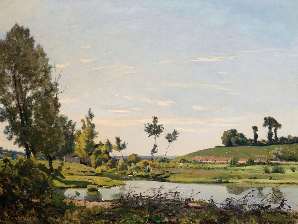 A River Scene by Henri-Joseph Harpignies