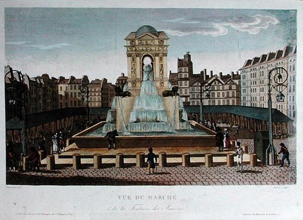 View of the Marche des Innocents, engraved by Eugene Dubois, c.1815-20 by Henri (after) Courvoisier Voisin