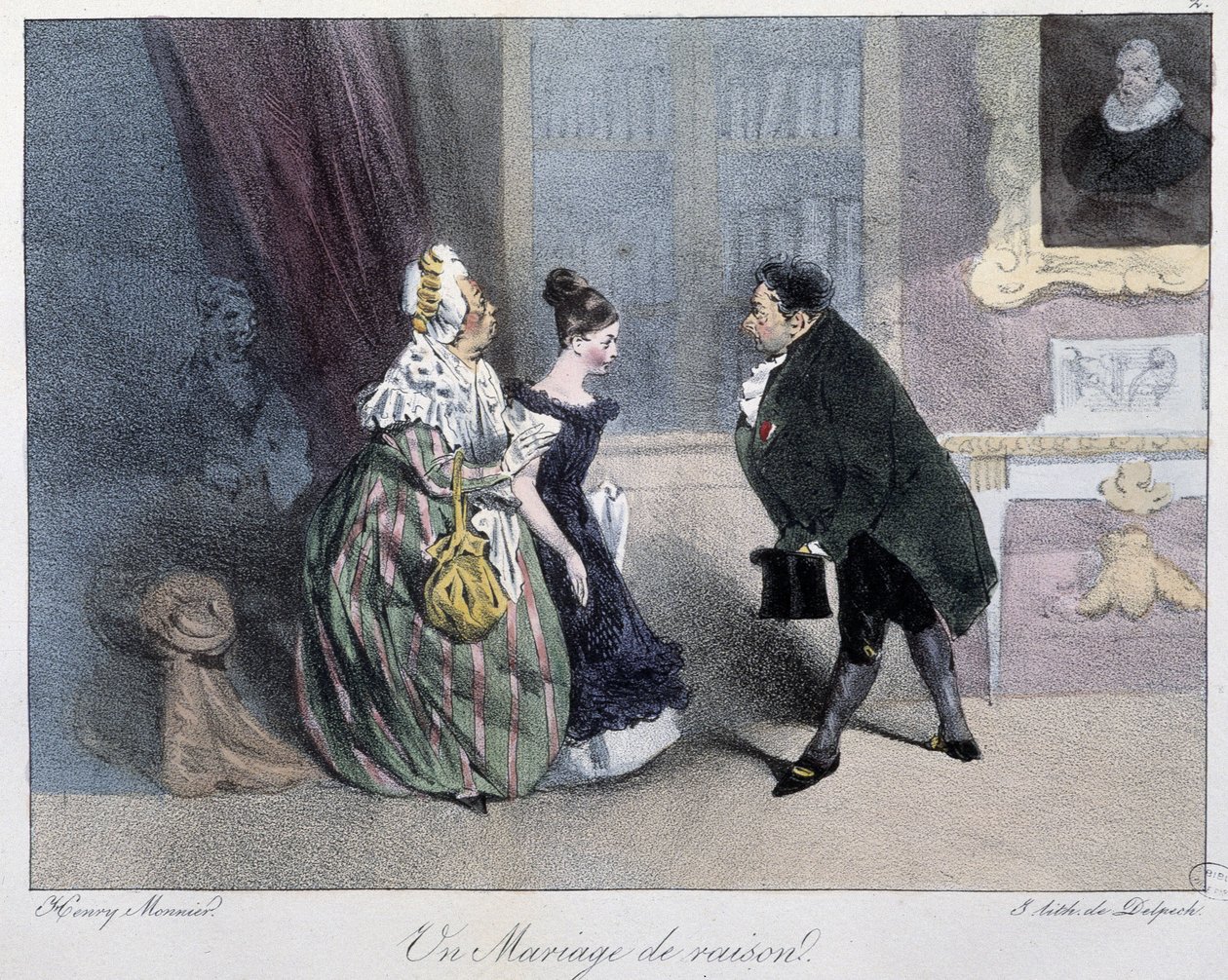 Un mariage de reason - in "Esquisses parisiennes" by Henri Monnier, ed. Delpech, Paris by Henri Bonaventure Monnier