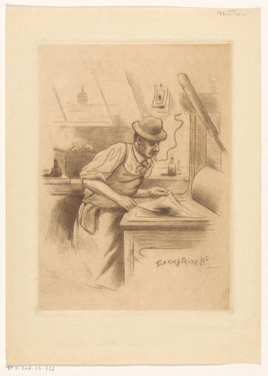 Printer in His Studio by Henri Boutet (possibly)