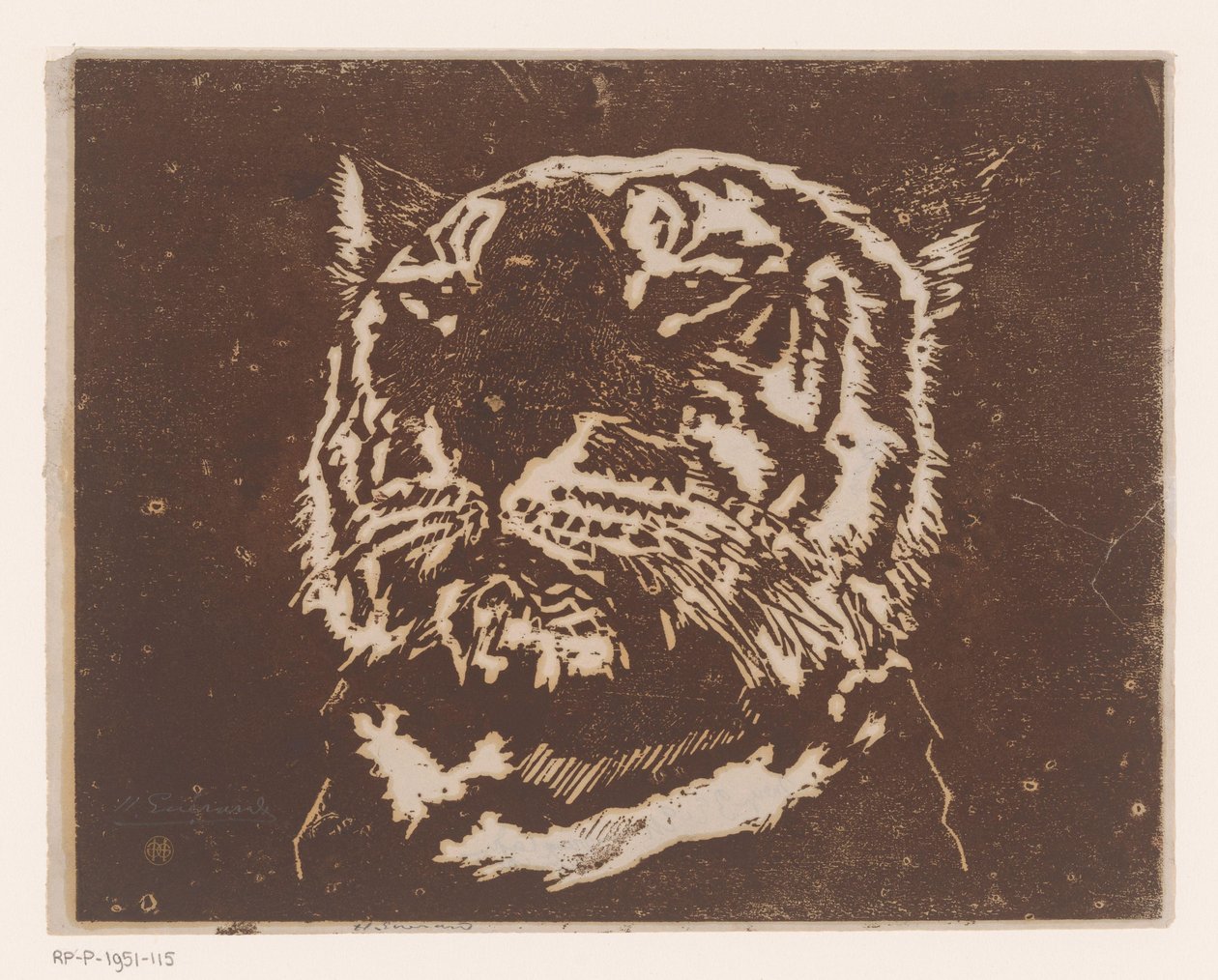 Tiger by Henri Charles Guérard (signed by artist)