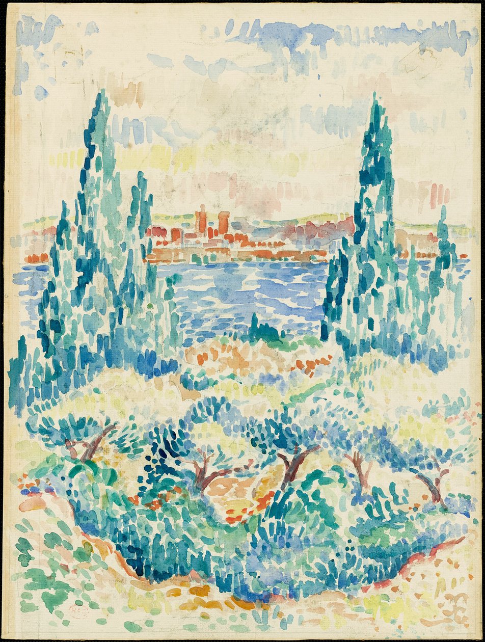 Henri Edmond Cross、ANTIBESAPRES-MIDI、画集画 Antibes, Afternoon, 1908 - Henri-Edmond Cross - WikiArt.org