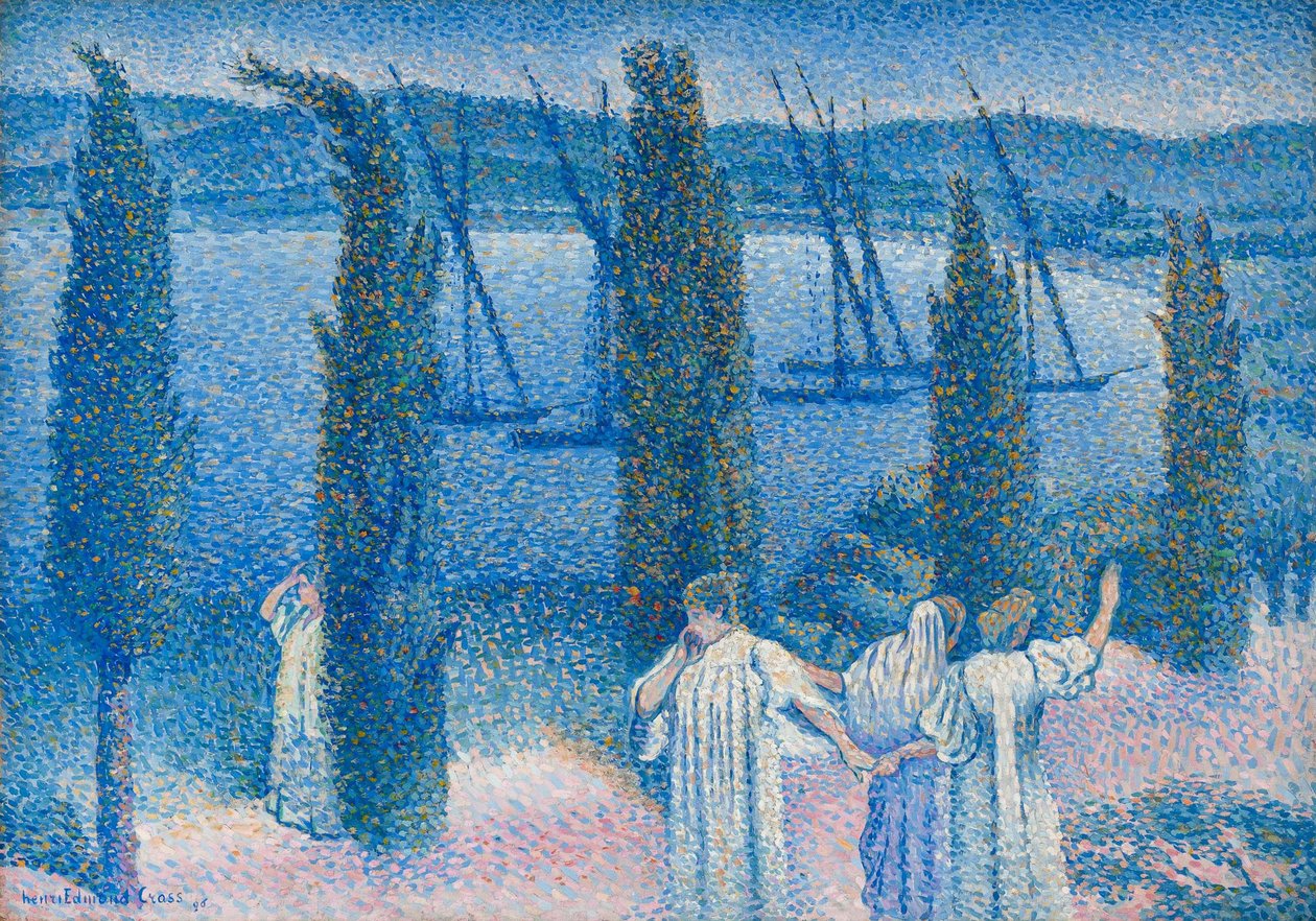 Nocturne with Cypresses by Henri Edmond Cross