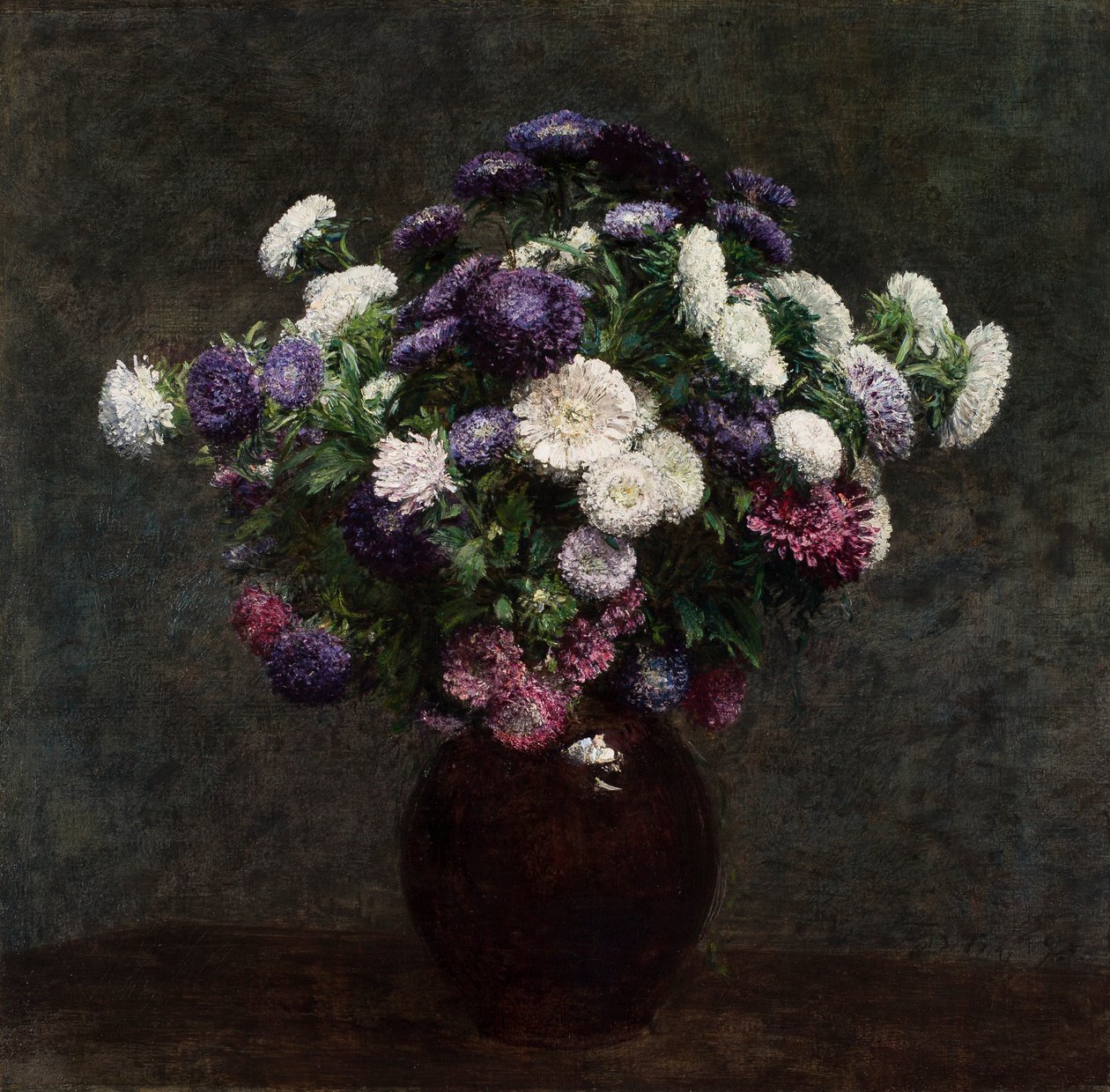 Asters in a Vase by Henri Fantin-Latour