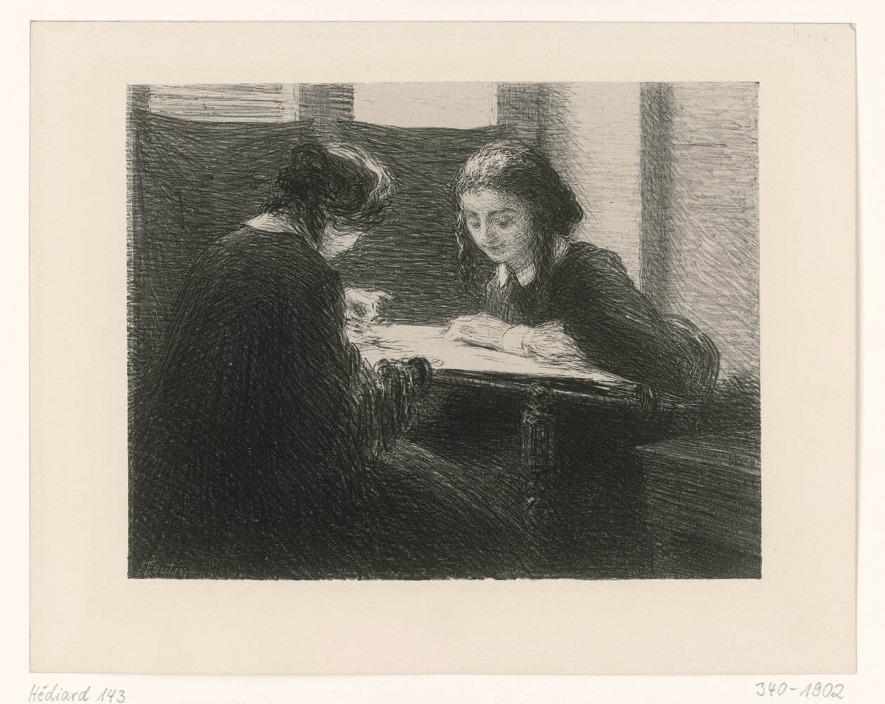 Embroiderers. Two Ladies at the Table by Henri Fantin-Latour