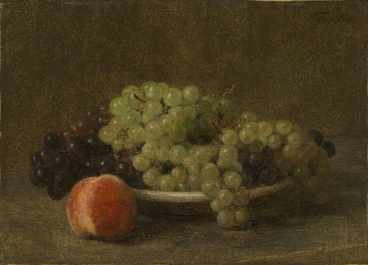 Still Life with Grapes and a Peach by Henri Fantin-Latour
