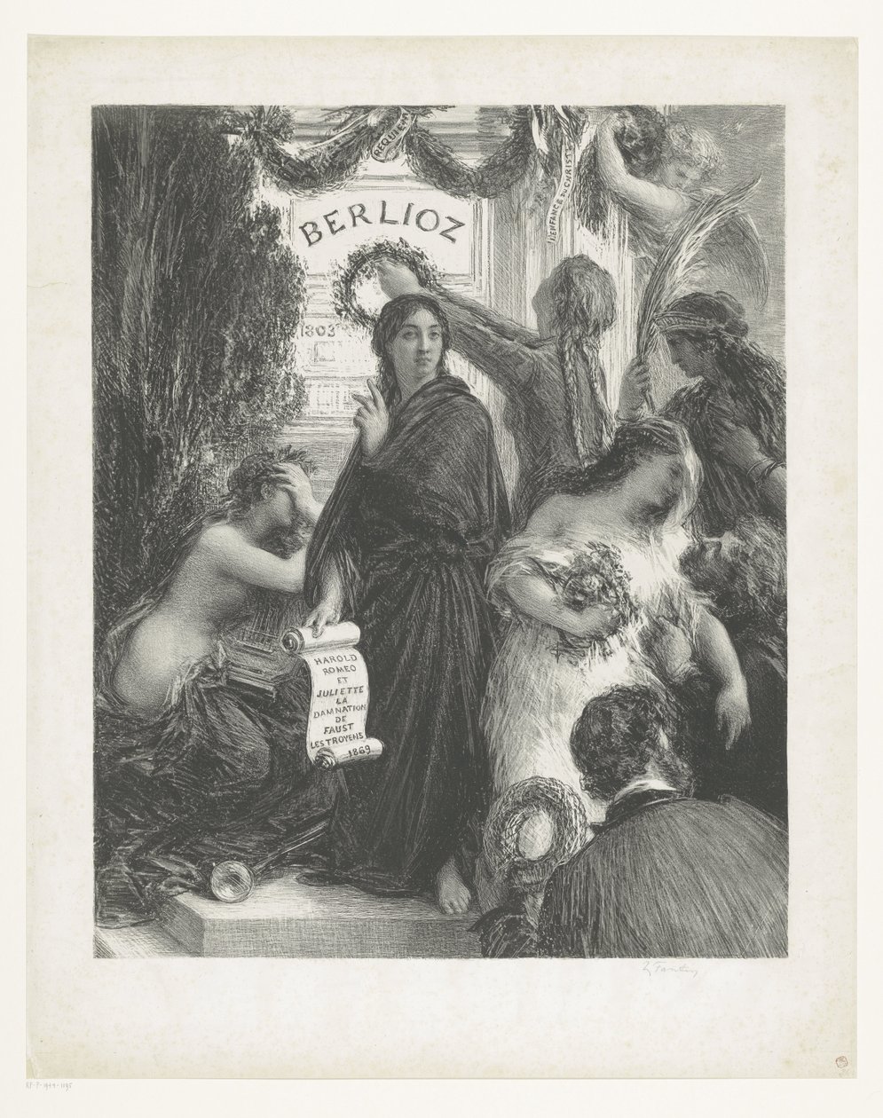 Poster Music Hector Berlioz by Ignace Henri Jean Fantin-Latour