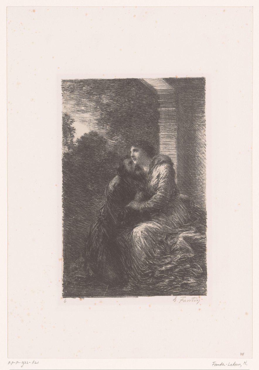 Lohengrin and Elsa Embrace in the Bridal Suite by Ignace Henri Jean Fantin Latour