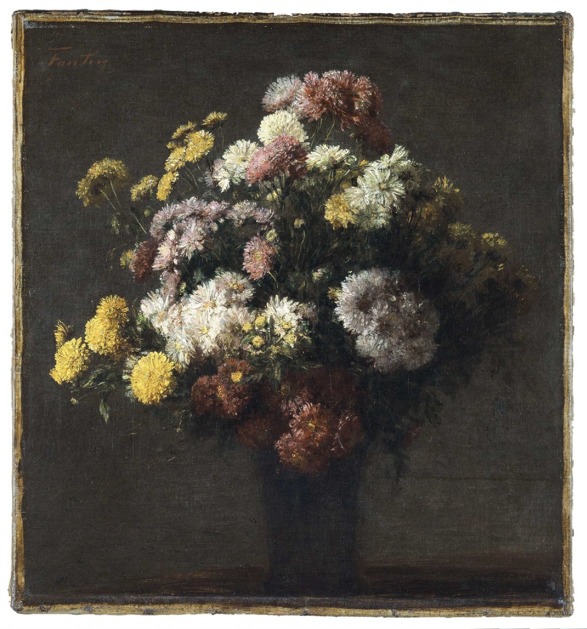 Vase with Chrysanthemums by Henri Fantin-Latour
